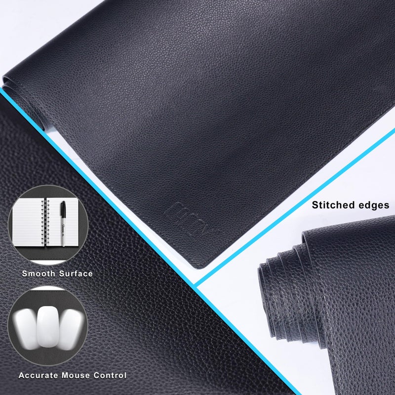 Cacoy Large Desk Pad 48" x 20", Extended Leather Desk Mat Protector, Desk matt for Desktop, Large Gaming Computer Mouse Pad, Office Desk Cover Mat, Waterproof Desk Blotter for Office and Home (Black) - Image 5